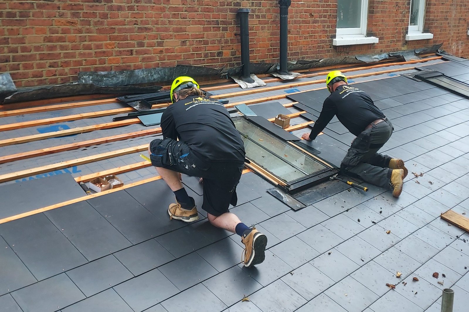 Home Newly installed Velux skylight window for beautiful natural lighting.